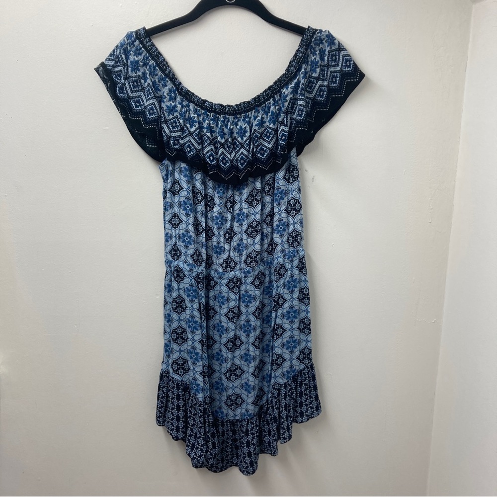 Aeropostale Womens Blue Abstract Printed Mini Dress Size S